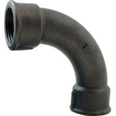 Coude à grand rayon fonte maléable coeur noir 90° Femelle/Femelle