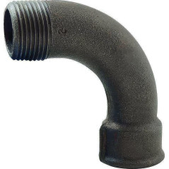 90° Male-Hearted Female Maleable Cast Iron Large Radius Elbow