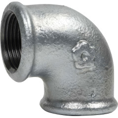 Raccord Coude 90° Femelle/Femelle | Fonte Malléable Galvanisée EN 10242