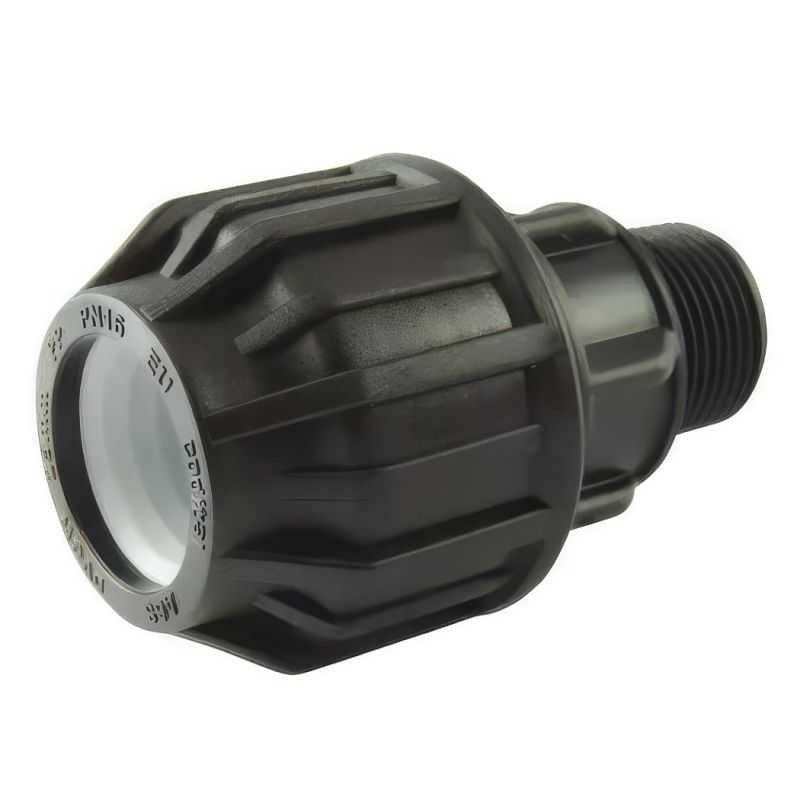 Compression connection with BSP male threading