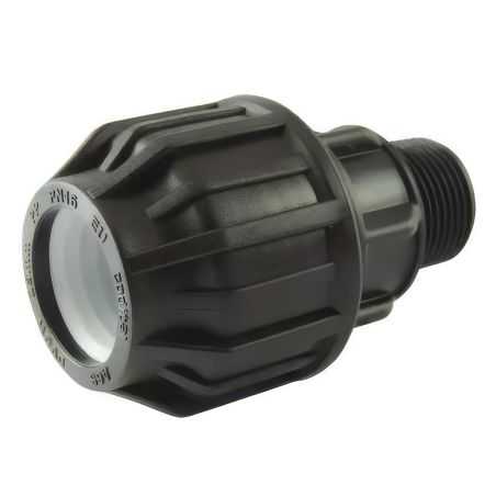 Compression connection with BSP male threading
