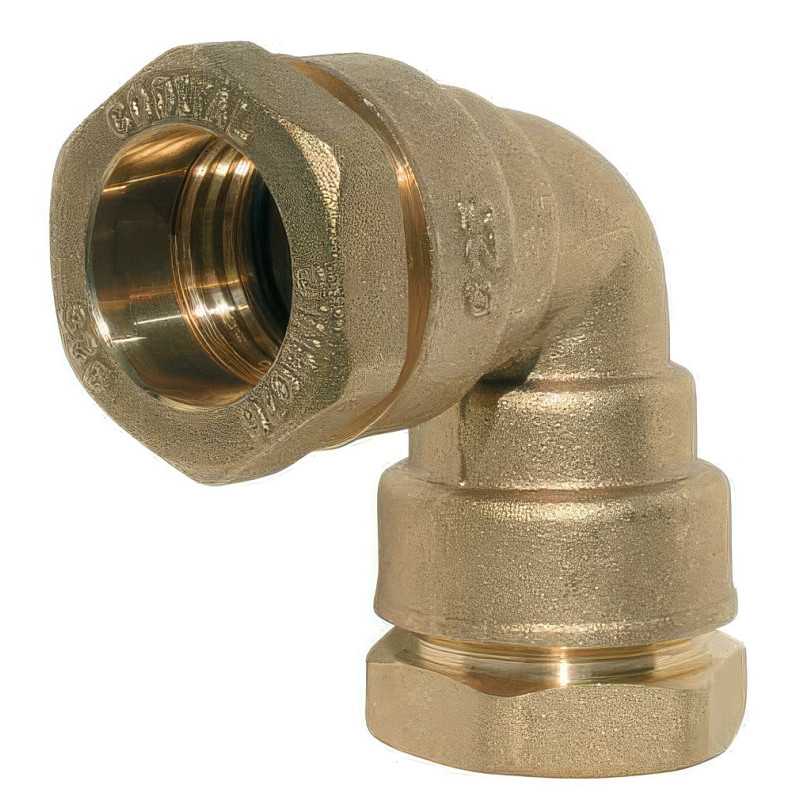 Codo igual de 90° Serie de latón 7000 PN16 | Conector de compresión PE