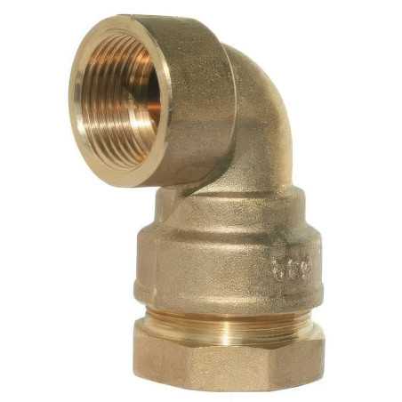 Gomito femminile in ottone a 90° per tubo HDPE | Serie 7000 PN16