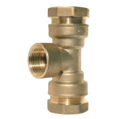 Brass Bypass Tee CW617N Tapped | PE Drinking Water Connection