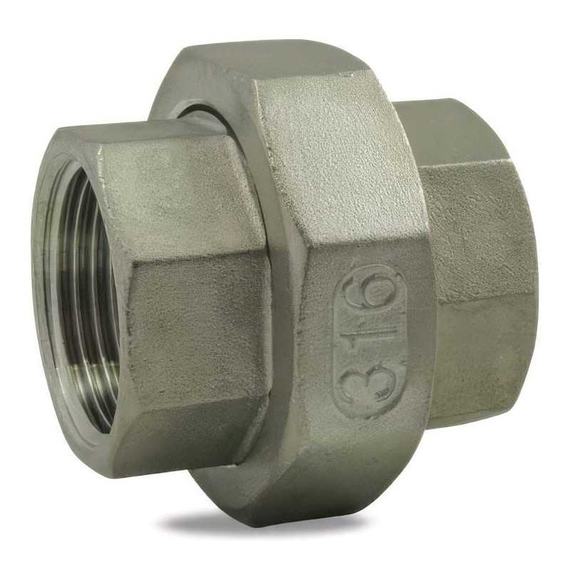 Unión de rango cónico femenino/femenino en acero inoxidable 316