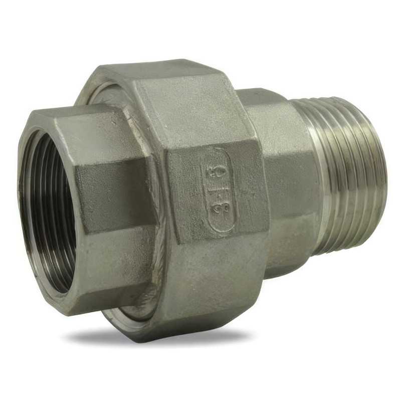 Male/female conical-range union in stainless steel 316