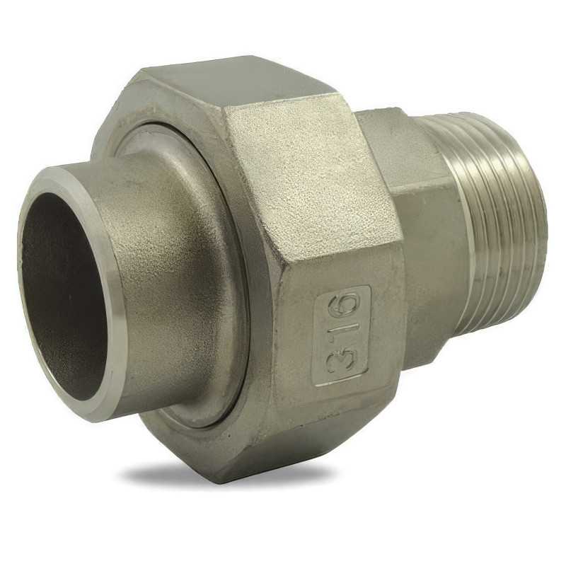 Union à portée conique male / à souder en inox 316