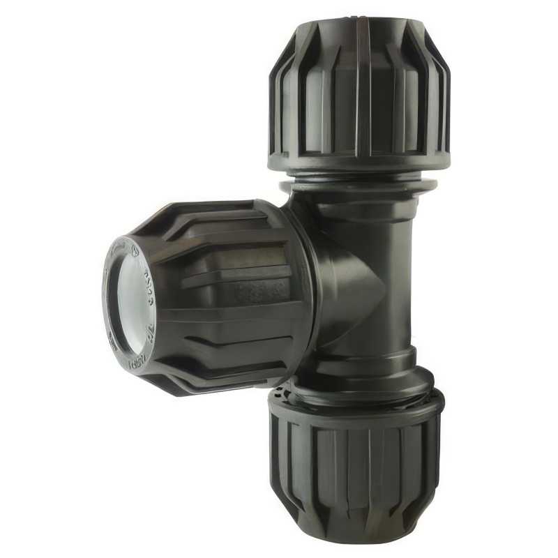 Té Égal à Compression pour Tube PE | Raccord Polypropylène PN16
