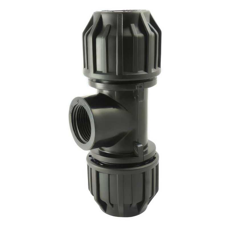 Té 90° Compression PE avec Dérivation Femelle BSP | PN16