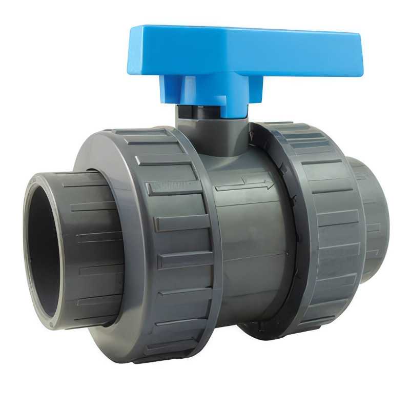 Parte de válvula de piscina de doble unión nº 5431 | Escaños del PTFE | PVC-U