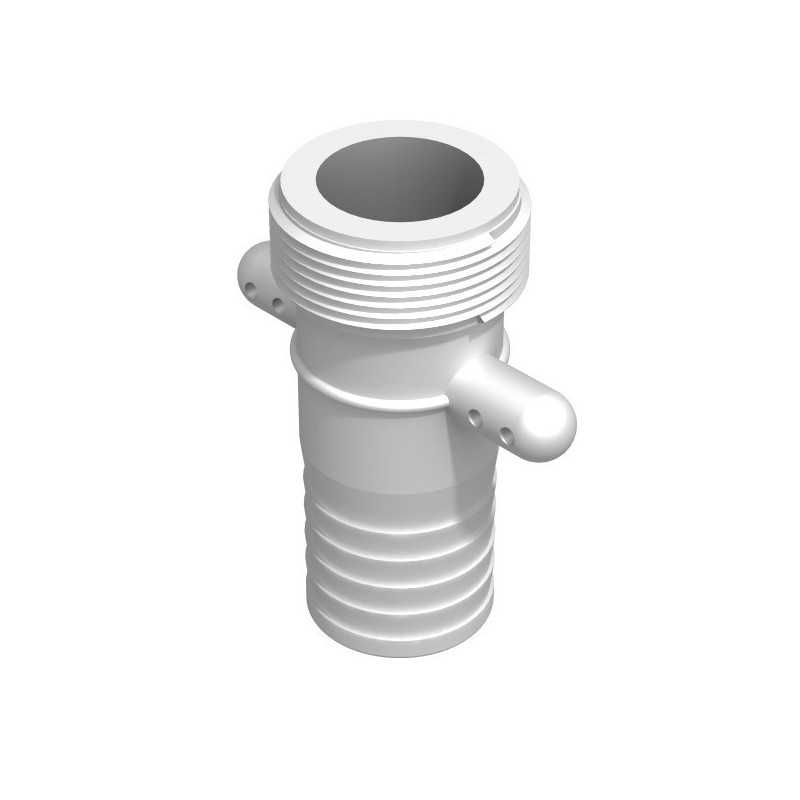 Raccord cranté male 1''1/2 BSP - male cannelé droit 38mm