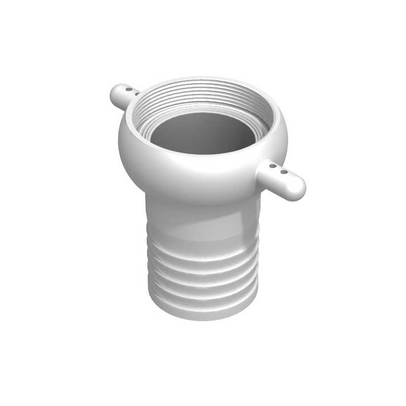 Raccord cranté femelle 2''1/2 BSP - male cannelé droit 63mm