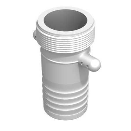 Raccord cranté femelle 1''1/2 BSP - male cannelé droit 38mm