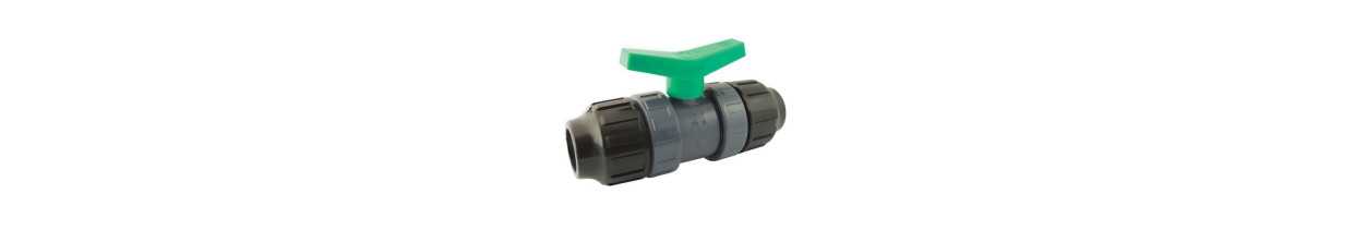 Vanne à Compression Plastique pour Tuyau PE : 20mm, 25mm, 32mm