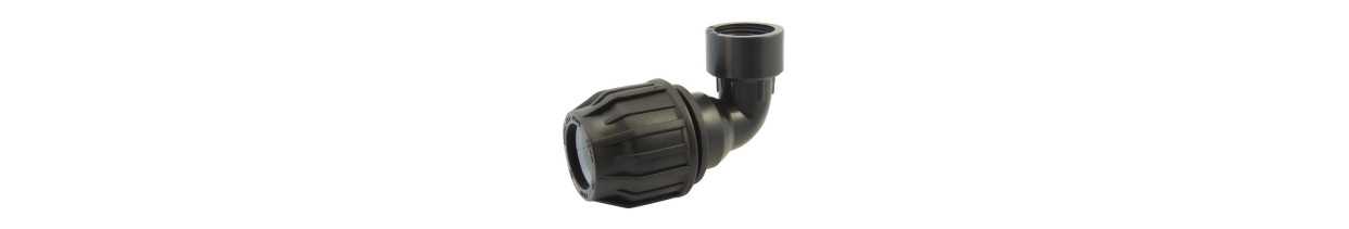 90° Plastic Compression Elbow for PE Pipe | Multitanks