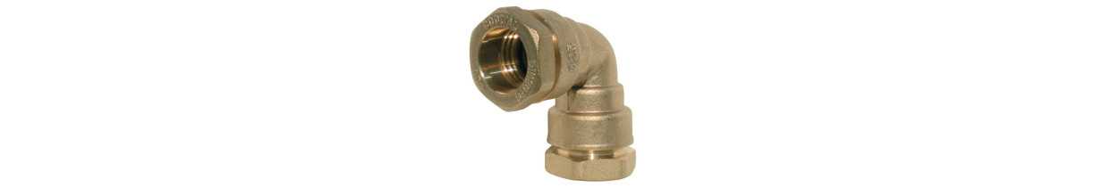Gomito a compressione ottone